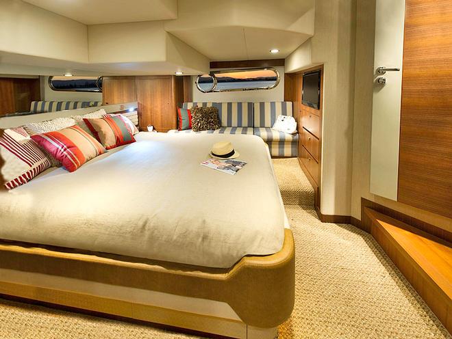 Master Stateroom runs athwartship and is amidships - Belize 54 Daybridge &copy; Riviera . http://www.riviera.com.au